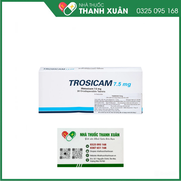 Thuốc Trosicam 7.5 kháng viêm, giảm đau cơ xương khớp